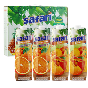 safari 萨法瑞 橙汁1L*2瓶 + 桃汁1L*2瓶 礼盒装
