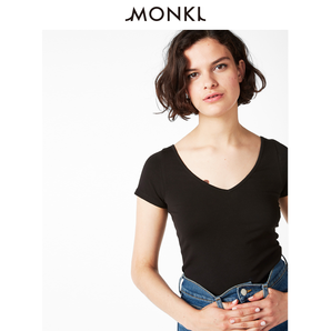 MONKI 交叉带修身女式短袖T恤