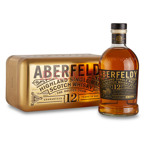 aberfeldy 艾柏迪 12年 苏格兰高地单一麦芽威士忌 金装礼盒 700ml