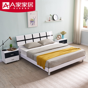 A家家具 现代简约双人床 1.5*2米框架床 