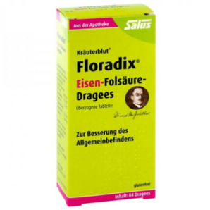 德国直邮 SalusFloradix 莎露斯铁元女性孕妇补血补铁片剂 84片