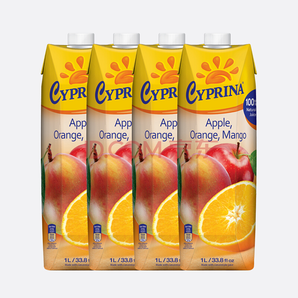 CYPRINA 塞浦丽娜 芒果香橙苹果混合果汁 1L*4瓶