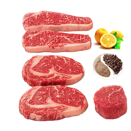 澳洲进口 所味食光 安格斯黑牛厚切牛排 5片1000g ￥139