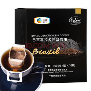 中粮 珂菲·诺（Kofno）巴西喜拉多挂耳咖啡 进口阿拉比卡无糖黑咖啡10袋 *10g