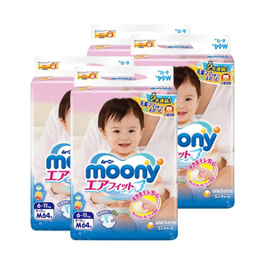 23日0点！ moony 尤妮佳 婴儿纸尿裤 M64片 4包装 