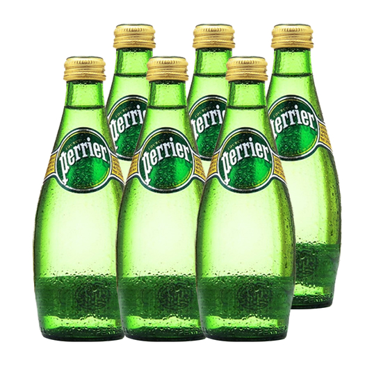 法国雀巢perrier巴黎水含气矿泉水苏打水原味330ml*6