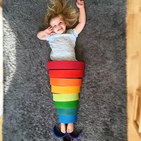 kidpik 创意彩虹积木堆叠玩具 7块组合