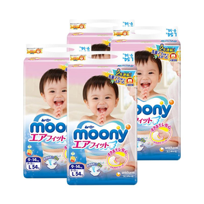 考拉海购黑卡会员： moony 尤妮佳 婴儿纸尿裤 L54片 4包装 273.26元含税包邮（合68.32元/包）