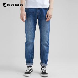 卡玛 KAMA 专柜同款 100%纯棉 男士休闲牛仔裤