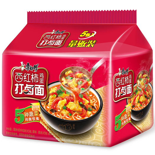 康师傅方便面ksf经典系列西红柿鸡蛋打卤面泡面五连包95元