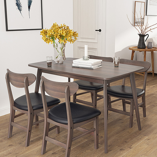 择木宜居现代简约实木腿餐桌椅子组合家用小户型长方形餐桌饭桌择木