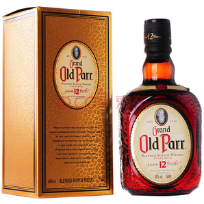 老伯威（Old Parr)洋酒 欧伯12年特醇调配型苏格兰威士忌750ml *3件367.9元（合122.63元/件）