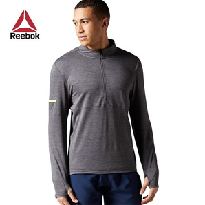 10点： Reebok 锐步 OSR LS 1/2 ZIP AX9353 男士运动卫衣 49元包邮