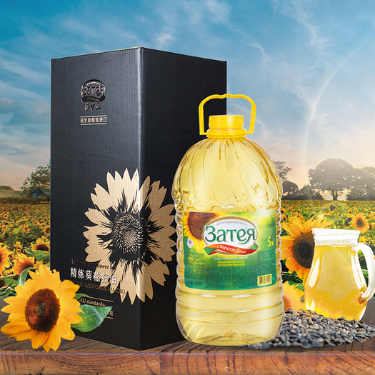 莎吉亚俄罗斯进口葵花籽油食用油植物粮油5l装