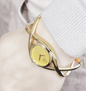 Calvin Klein 女士镀黄金镶钻时装 手镯表