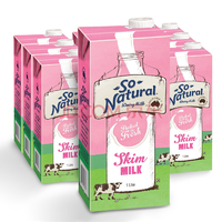 澳洲 澳伯顿(So Natural)原装进口牛奶 脱脂整箱纯牛奶 1Lx12箱装69元
