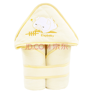 PLUS会员专享价！Elepbaby 象宝宝 新生儿多功能全棉针织包被 90X90CM 黄色