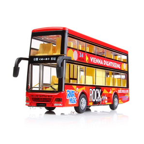 DODOELEPHANT 豆豆象 合金声光车模 可开门回力车 露天巴士/双层巴士 儿童玩具车 