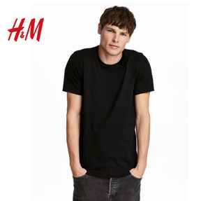 H&M新款纯色运动修身短袖T恤  50元