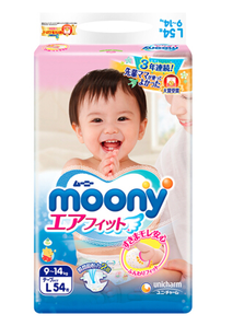 moony 尤妮佳 婴儿纸尿裤 L54片 *5件 274.65元包税包邮（需用券，合54.93元/件）