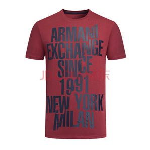 ARMANI EXCHANGE阿玛尼奢侈品18春夏新款男士短袖针织T恤衫3ZZTEZ-ZJD3Z RED-1403 L