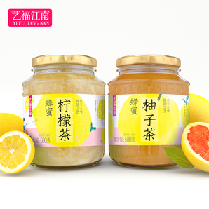 艺福江南 蜂蜜柚子茶500g+柠檬茶 500g