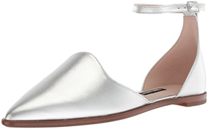 Nine West Oriona Metallic Flat Sandal 女款皮质平底凉鞋