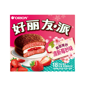 好丽友 orion 饼干蛋糕 零食点心 清新美妙味草莓派18枚