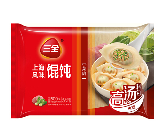 三全上海风味馄饨菜肉口味500g40只995元