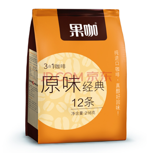 泰国进口 果咖（FRUTTEE）经典原味三合一速溶咖啡 216克（18g*12条）4.95元