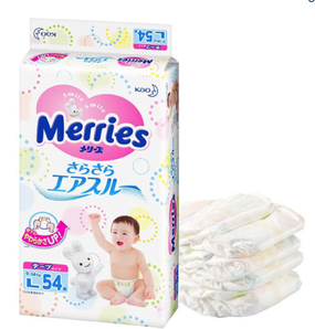 Merries 妙而舒 婴儿纸尿裤 L54片*4包 307.6元包邮（需12元定金）