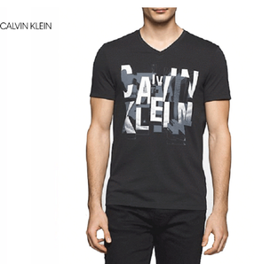 CALVIN KLEIN 卡尔文·克莱 403K251 男士V领LOGO印花T恤 *2件 +凑单品 125.66元包邮包税（合62.83元/件）