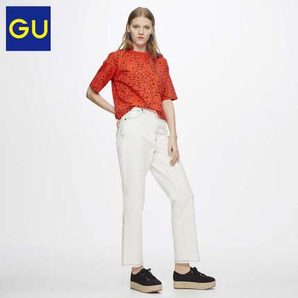 GU 女装短款印花T恤(短袖)(新世纪福音战士系列)300766极优