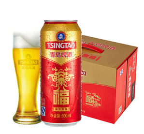 TSINGTAO 青岛啤酒 福如东海 10度 啤酒 500ml*12听  折28.8元/件（双重优惠）