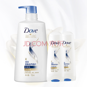多芬 )洗发水护发素套装 洗发乳700ml+润发精华素195mlx2