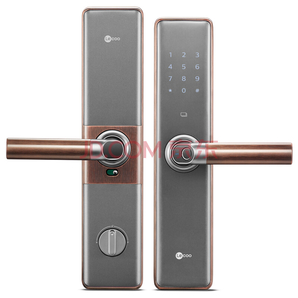 联想Lecoo R1 指纹锁智能锁电子密码锁支持无线蓝牙磁卡 超薄公寓家居锁 红古铜