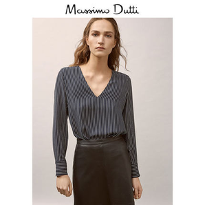 Massimo Dutti 05179506401 女士条纹衬衫 190元包邮