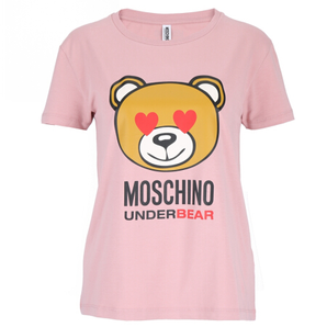 moschino 莫斯奇诺 女士粉色棉质小熊印花T恤