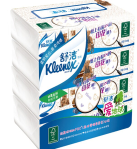 PLUS会员： Kleenex 舒洁 小熊印花 抽纸 大规格 120抽*4包 送湿厕纸 *13件 99.38元包邮（需用券，合7.64元/件）