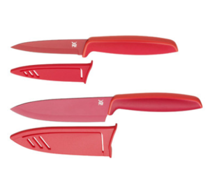 德国WMF福腾宝不锈钢厨房用刀套件 水果刀红色刀具两件套