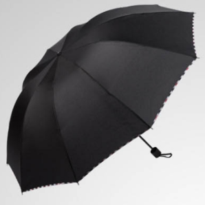 昵迪 十骨雨伞 直径11 0CM 黑色 14.9元包邮（需用券）