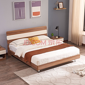 A家家具 现代简约板式床 1.5米框架床 1090元包邮（双重优惠）