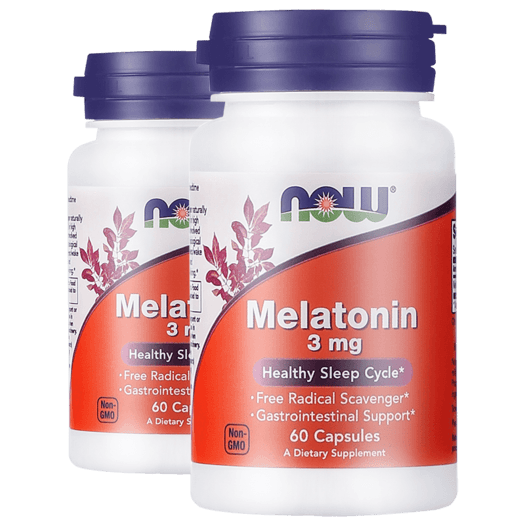 美国原装进口诺奥nowfoods褪黑素胶囊3mg60粒2瓶