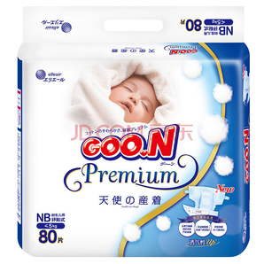 GOO.N 大王 天使系列 婴儿纸尿裤 NB80片