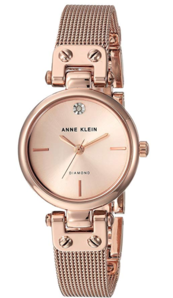 Anne Klein 女士 镶钻玫瑰金色手表 