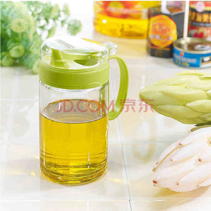 茶花（CHAHUA）防漏带盖玻璃油壶调味盒调味罐酱油醋瓶 6001 绿色 550ML