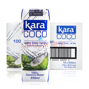 印尼进口 佳乐（kara）椰子水 250ml*12 青椰子汁 椰汁饮料 *2件92元（合46元/件）