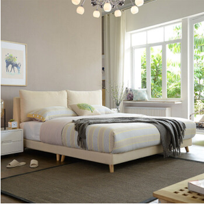A家家具 DA0120-180 米黄色1.8米床+床垫*1+床头柜*1 2699元包邮（满减）