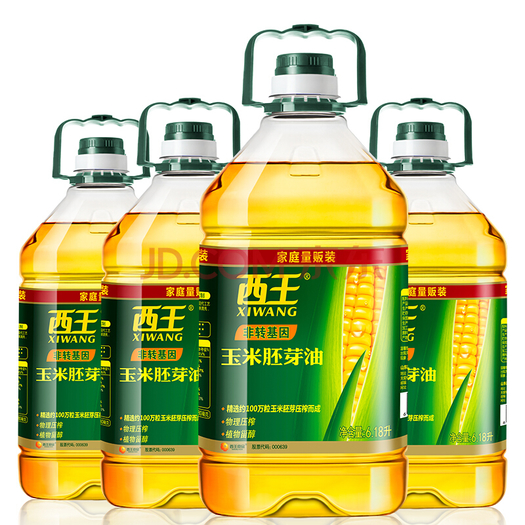 西王 玉米胚芽油 非转基因压榨食用油6.18l*4桶 整箱装319.6元