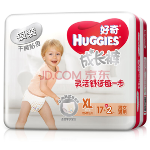 HUGGIES 好奇 银装 婴儿成长裤 XL号 19片29.9元